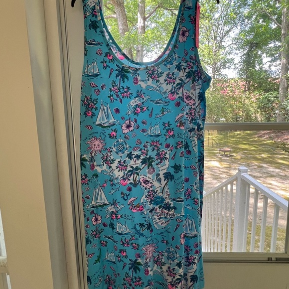 Lilly Pulitzer NWT Newberri Tank Dress Size XL Amalfi Blue - Picture 2 of 6